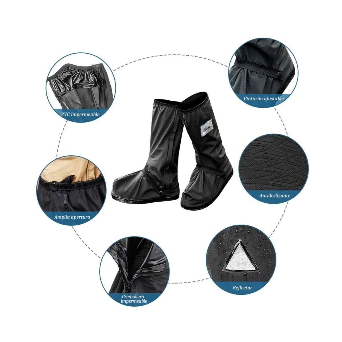MOVI - Cubre Zapatos Impermeable Para Lluvia Antideslizante Reutilizable Talla M