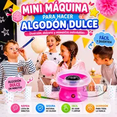 MOVI - MINI MÁQUINA PARA HACER ALGODÓN DULCE- DIVERSIÓN GARANTIZADA PARA TODA LA FAMILIA