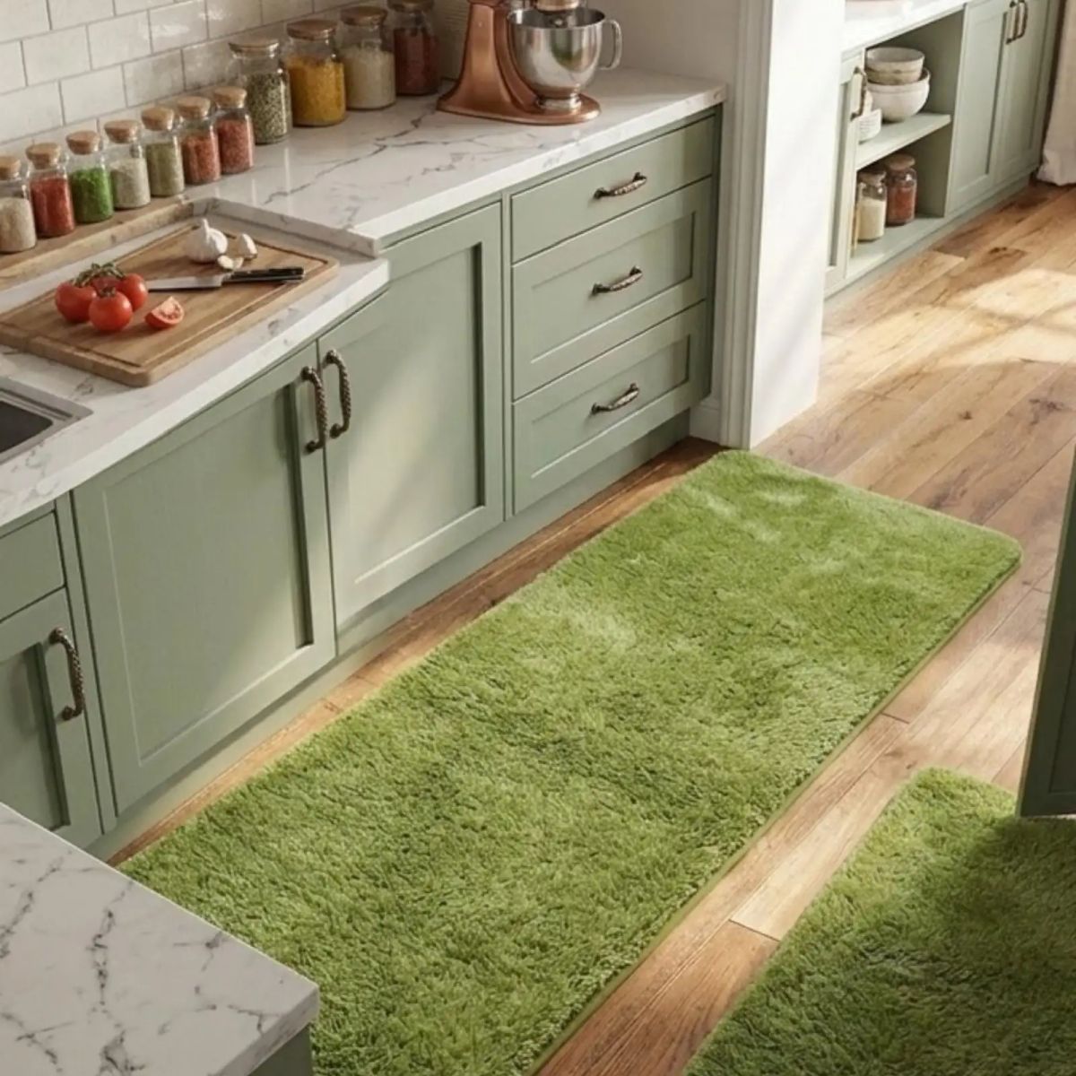 GENERICO - Set de Alfombras de Cocina Peluda Ultra Soft