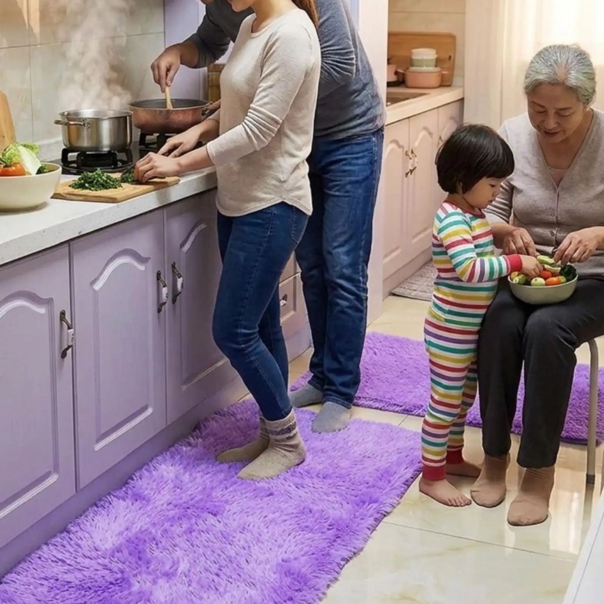 GENERICO - Set de Alfombras de Cocina Peluda Ultra Soft