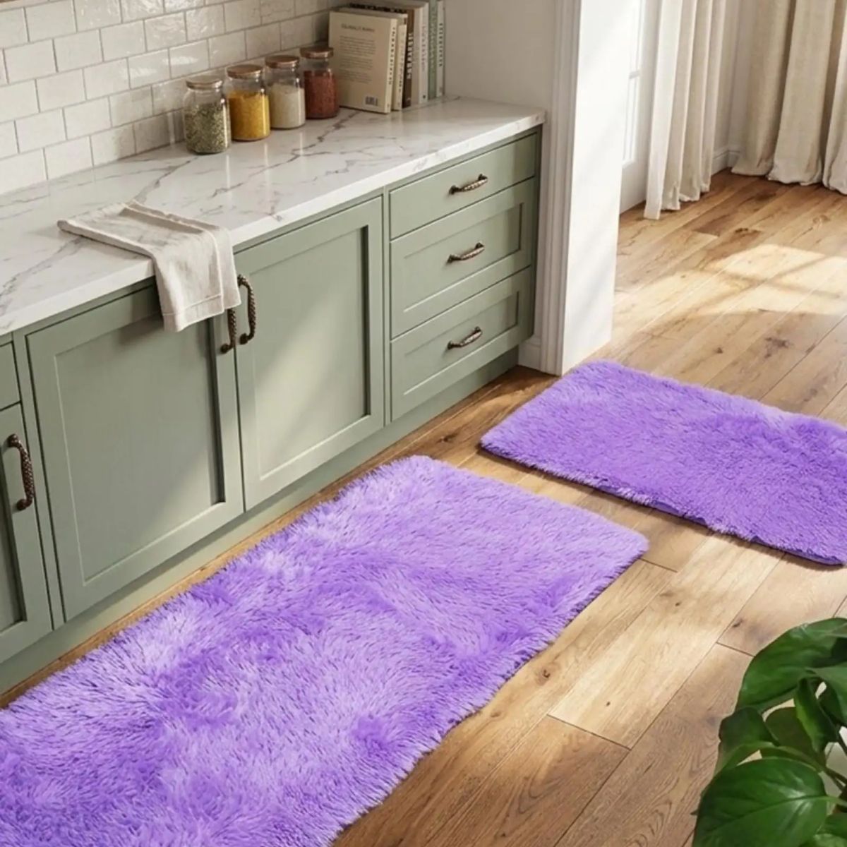 GENERICO - Set de Alfombras de Cocina Peluda Ultra Soft