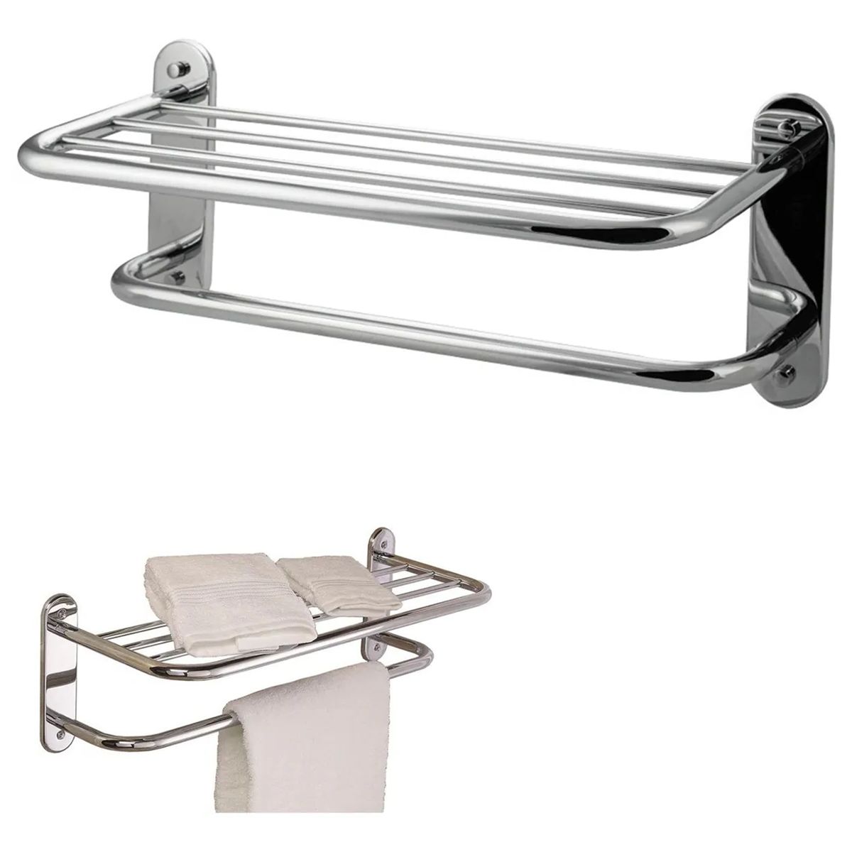 GENERICO - Repisa Porta Estante Toallero 60 Cm Baño Acero Inoxidable