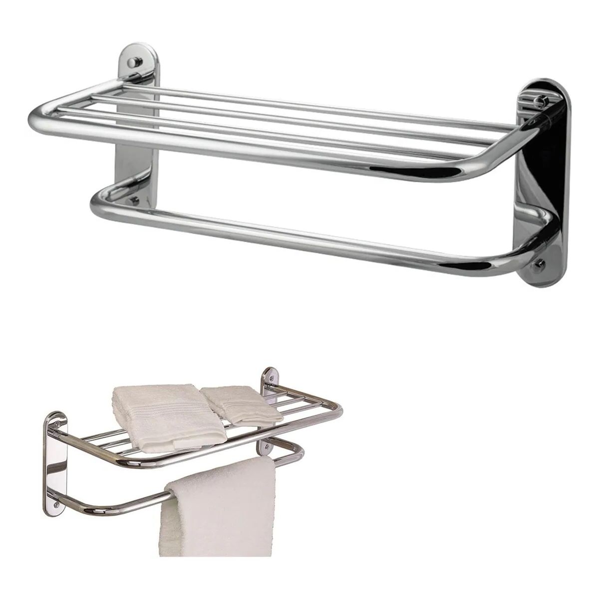 GENERICO - Repisa Porta Estante Toallero 60 Cm Baño Acero Inoxidable