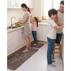GENERICO - Set de Alfombras de Cocina Peluda Antideslizante