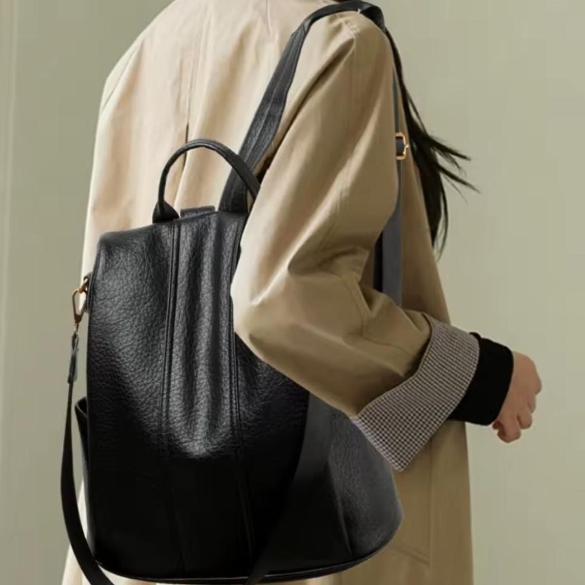 GENERICO - Mochila Antirrobo De Cuero Pu Gran Capacidad