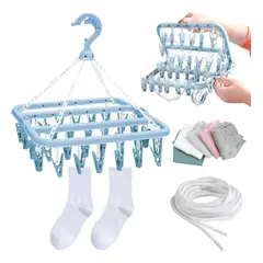 GENERICO - Giratorio 360° Plegable Tendedero Plegable para Ropa con 32 Clip