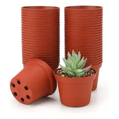 GENERICO - 135 Und Pack Maceteros Flexibles 9x8 Terracota Kit Inicial