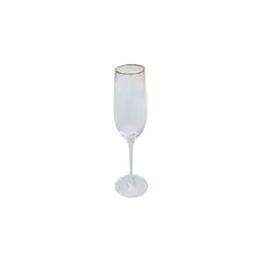 GENERICO - Set De 4 Copas De Vidrio Con Borde Dorado 300 Ml – 25×5×7 Cm