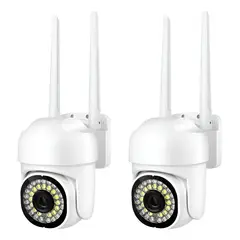 SUPERCENTER - Cámara WiFi exterior 2MP 1080P visión nocturna audio bidireccional - Pack de 2.