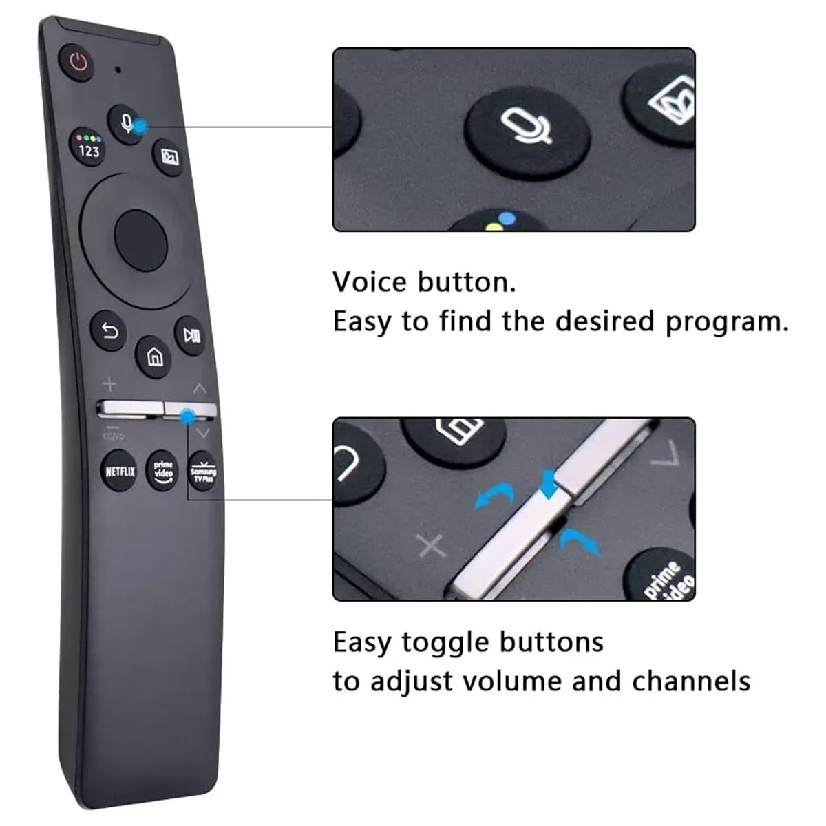 GENERICO - Control Remoto Para Samsung Smart Tv 4k Curve Con Voz