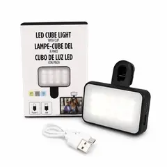 GENERICO - Luz LED Recargable con Pinza, para Celular y Video Llamadas