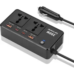 PUREPOWER - INVERSOR 200W 12V A 220V PARA AUTO Y CAMIONETA