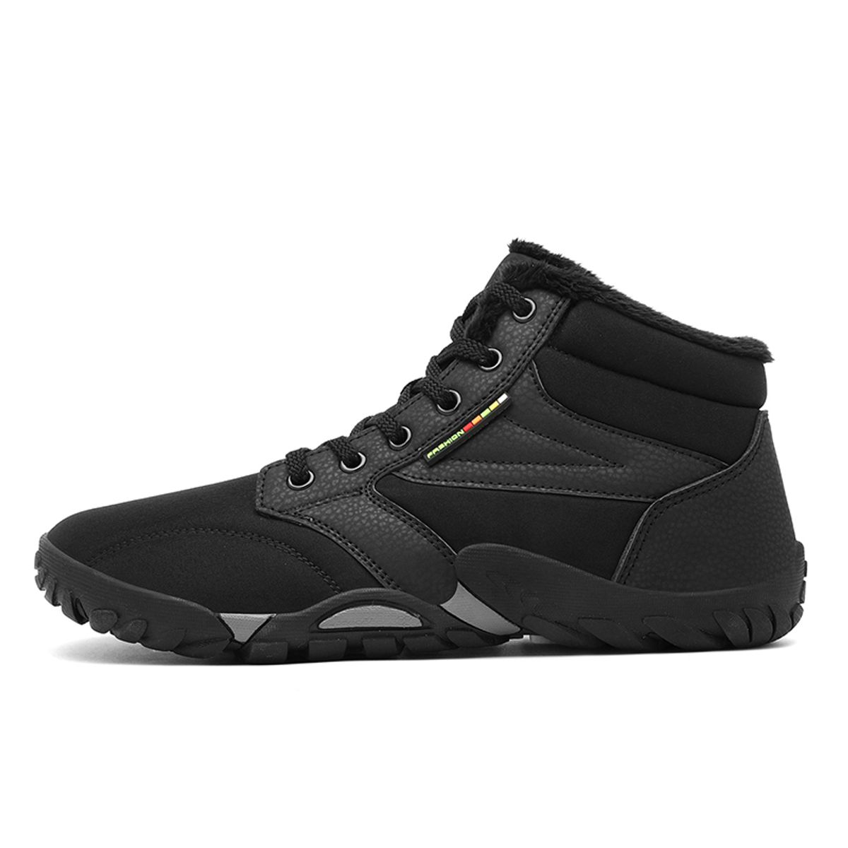 SHANDIAN - Zapatos Forrados Casual Hombre Negro