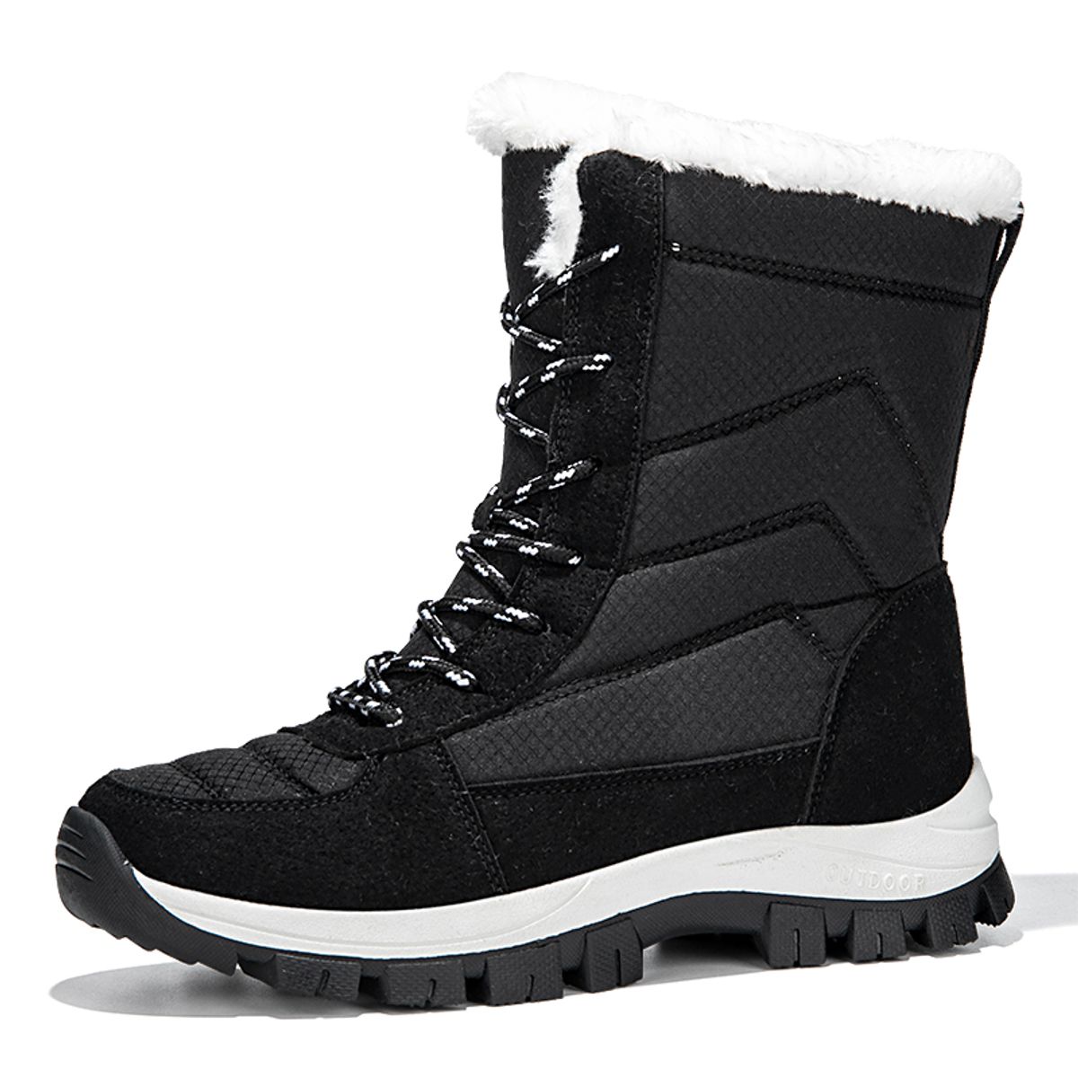 SHANDIAN - Botas Forradas Casual Mujer Café