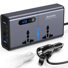 PUREPOWER - Inversor de Corriente de 200W Pantalla LCD Auto y Camioneta