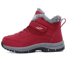 SHANDIAN - Botas Outdoor Forrados Mujer Rojo