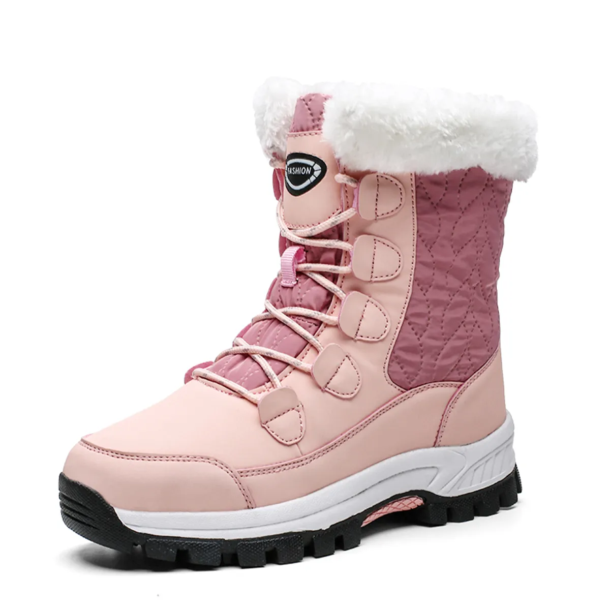 SHANDIAN - Botas Forradas Casual Mujer Beige