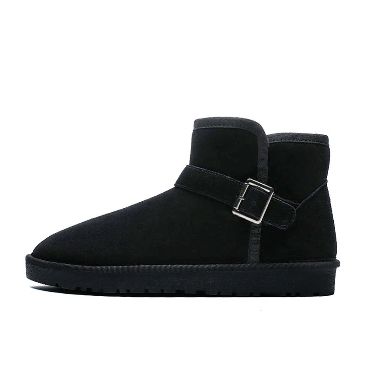 SHANDIAN - Botines Forrados Casual Hombre Negro