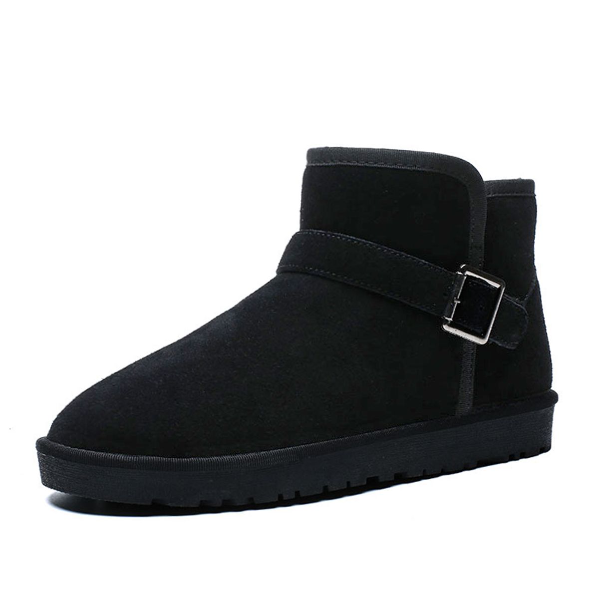 SHANDIAN - Botines Forrados Casual Hombre Negro