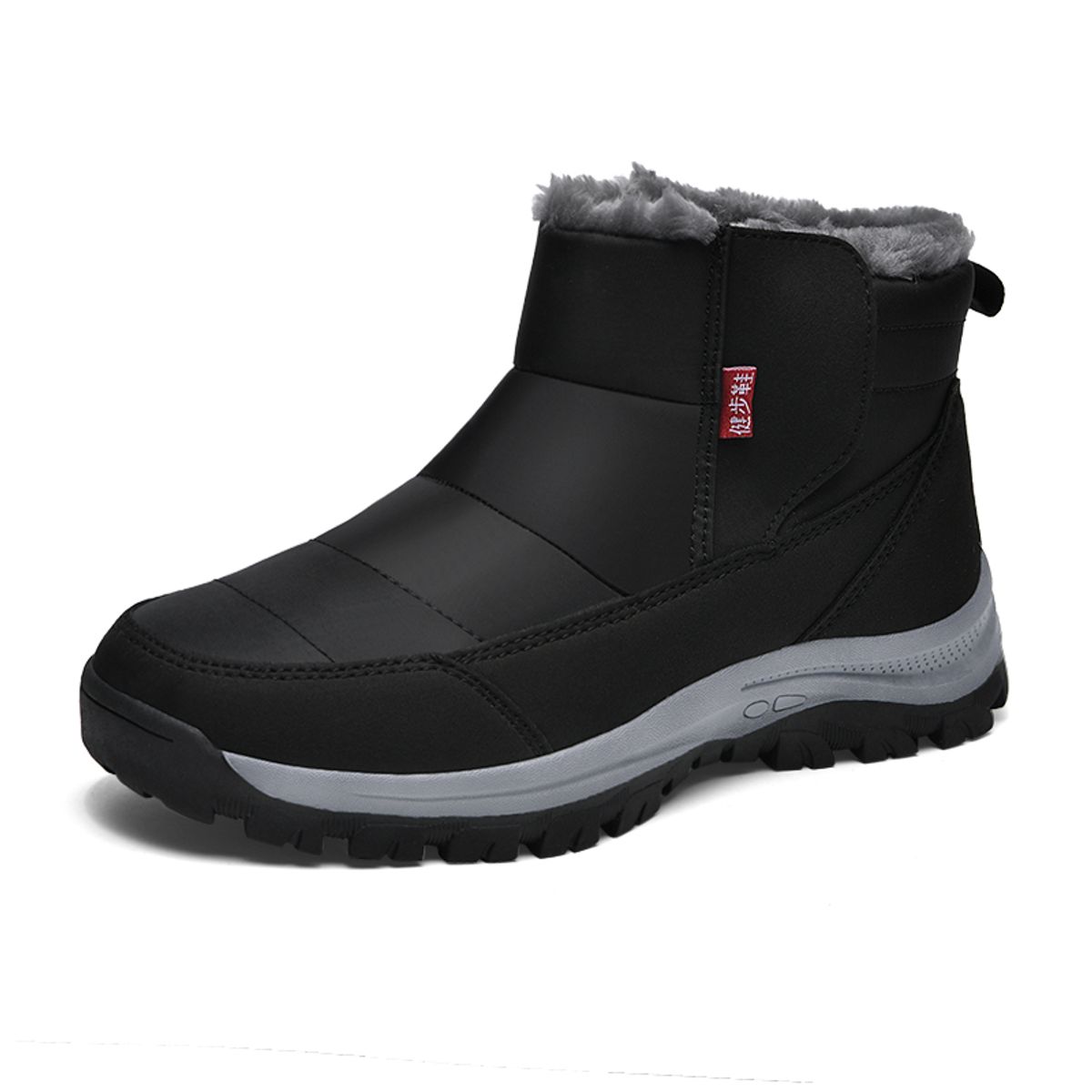 SHANDIAN - Botines Forrados Casual Hombre Negro