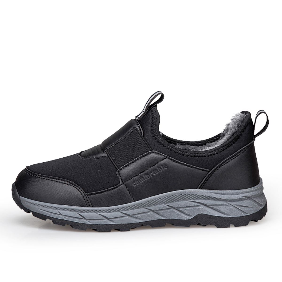 SHANDIAN - zapatillas Forrados Casual  Mujer Negro