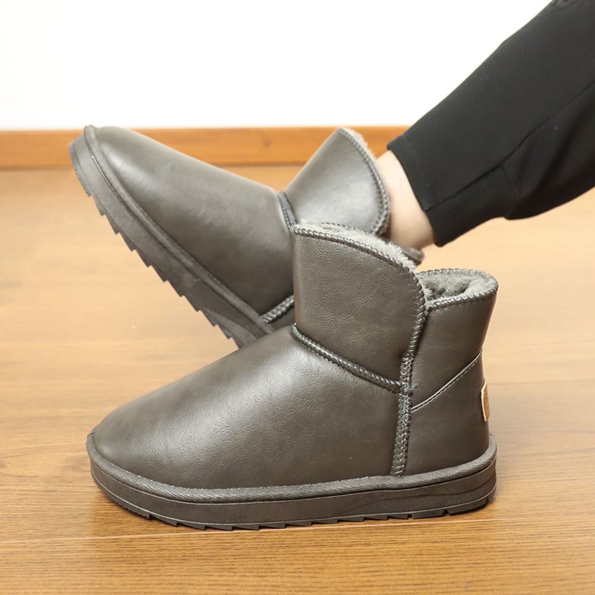 SHANDIAN - botas Forrados Casual  Mujer Negro