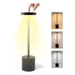 KUANGYE - Lámpara De Escritorio Usb De Metal Led Inalámbrica Recargable Negro