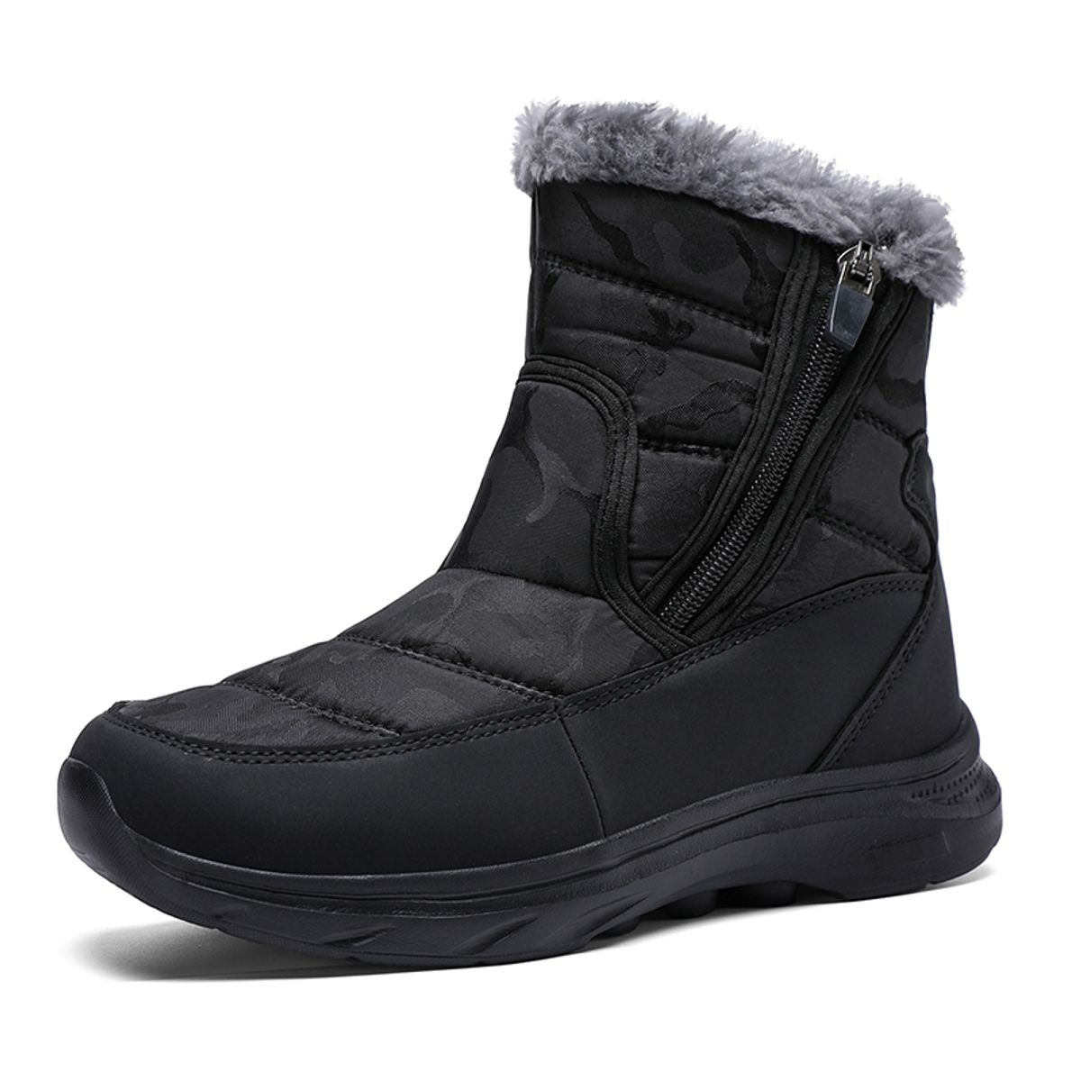 SHANDIAN - Botas Forradas Casual Mujer Negro