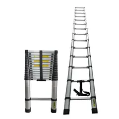 MIRLO - ESCALERA TELESCOPICA 12 PELDAÑOS PLEGABLE 150KG 4,1M