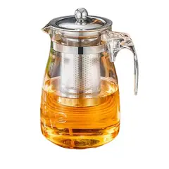 GENERICO - Tetera Té Infusiones Vidrio Con Filtro Acero Inoxidable 750ml