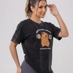 DEXUZ - Polera Oversize Capybara - Vintage Gym Look Prelavada