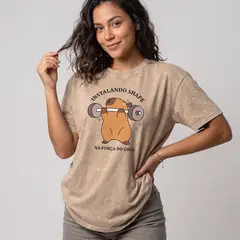 DEXUZ - Polera Oversize Capybara - Vintage Gym Look Prelavada