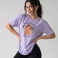 DEXUZ - Polera Oversize Capybara - Vintage Gym Look Prelavada