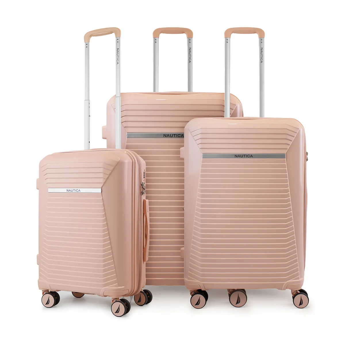 NAUTICA - Set 3 Maletas Nautica Niza S+M+L Cabina 10kg Mediana 20kg y Grande 23kg rosada