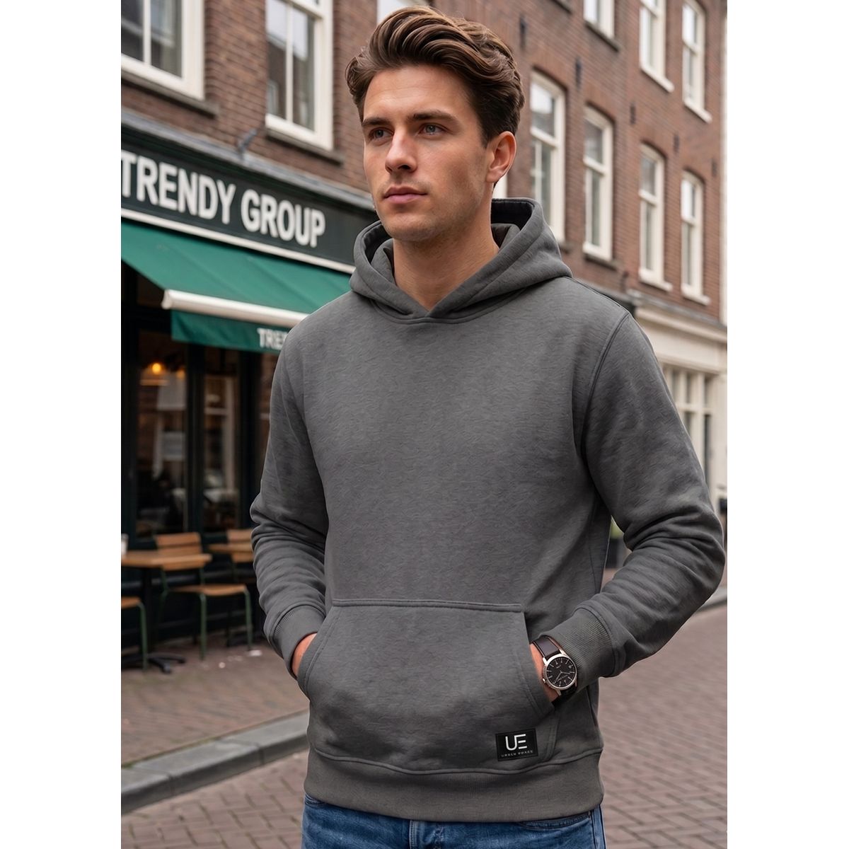URBAN ESSENTIAL - POLERON CANGURO - HODDIE MEN COLLECTION