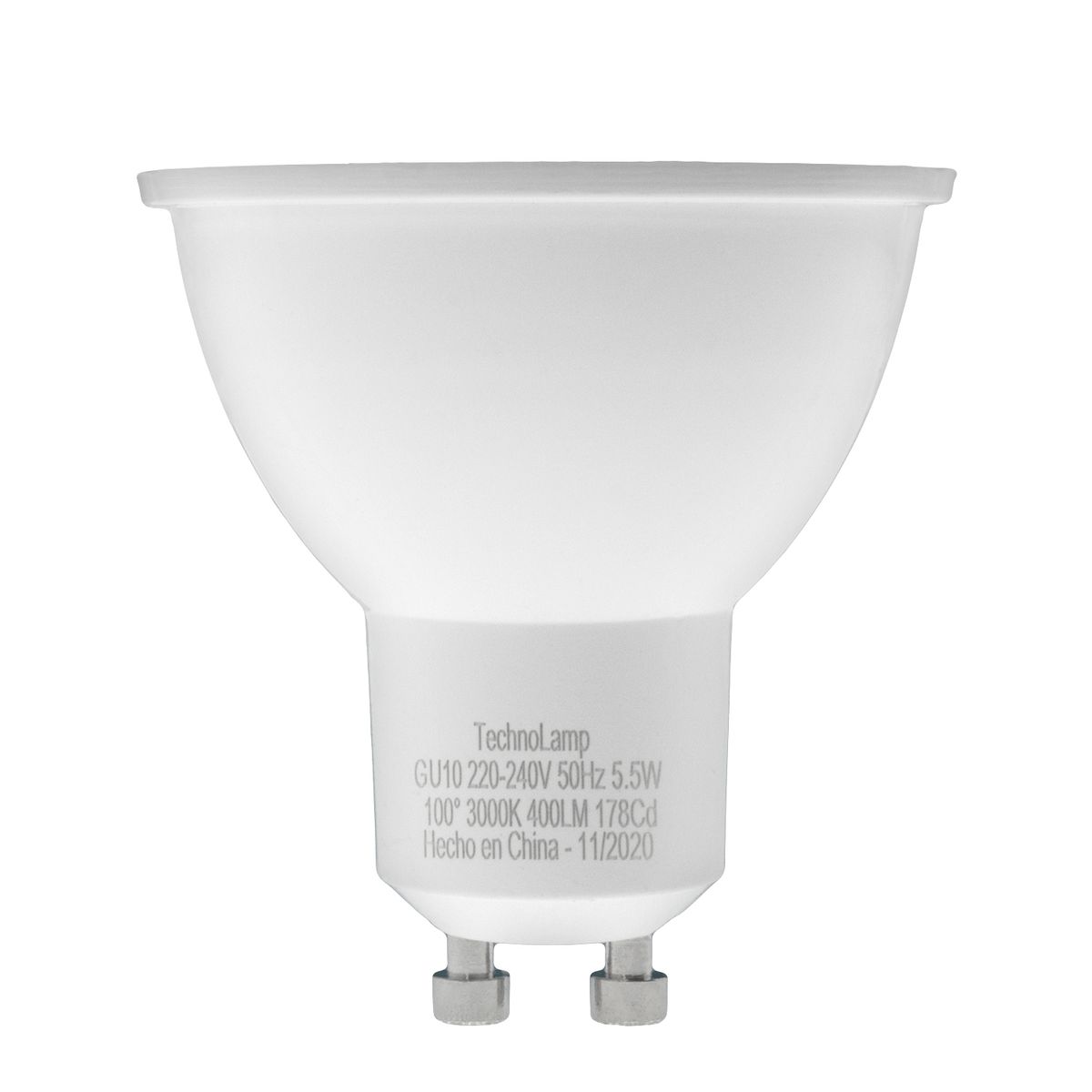 TECHNOLAMP - Ampolleta Led Gu10 5.5W 3000K 100° 400Lm