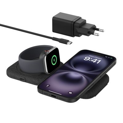 Belkin Base De Carga 2 En 1 Inalámbrica De Viaje Qi2