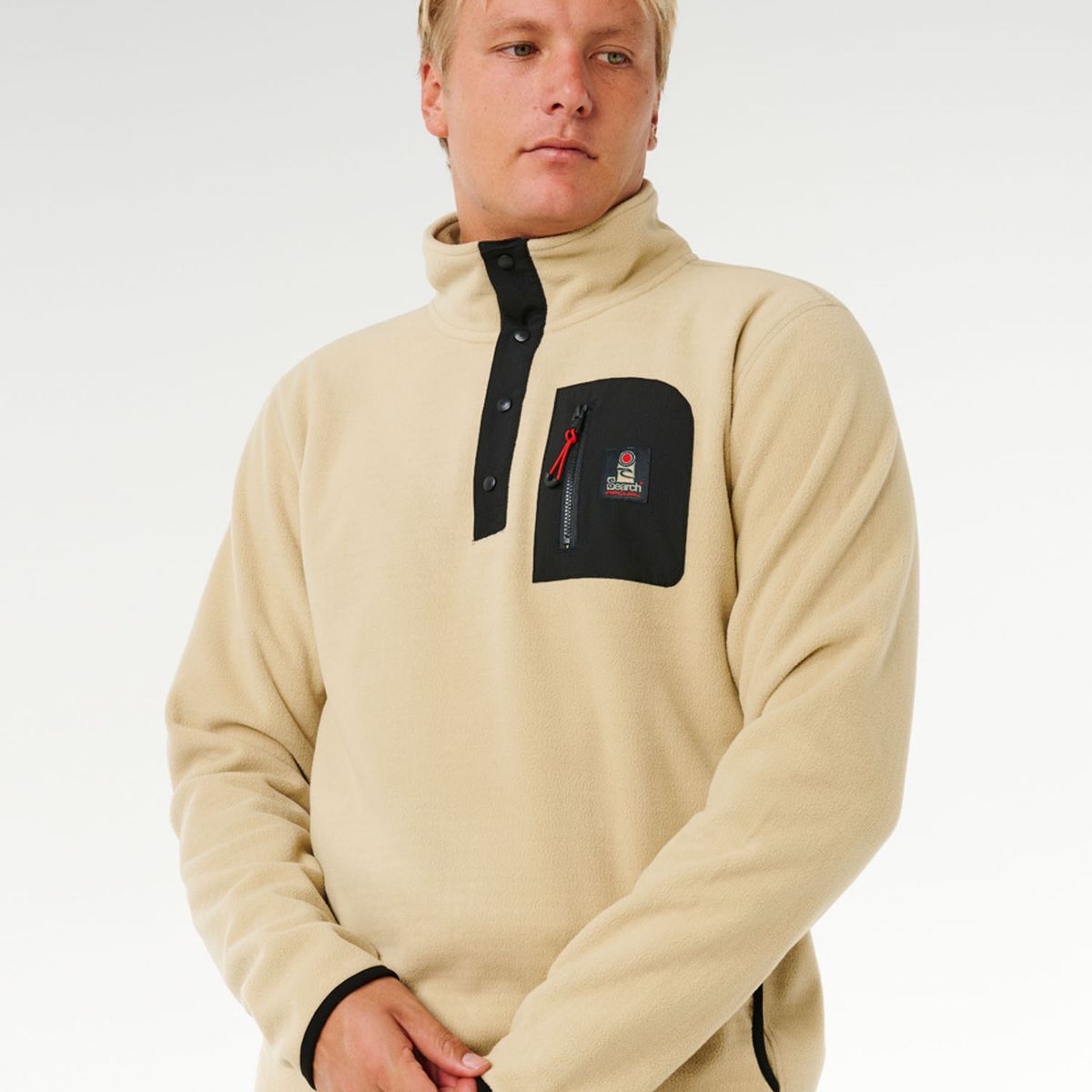 RIP CURL - Poleron Polar Austral Beige Hombre Rip Curl
