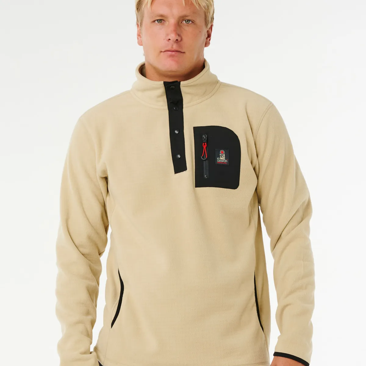 RIP CURL - Poleron Polar Austral Beige Hombre Rip Curl