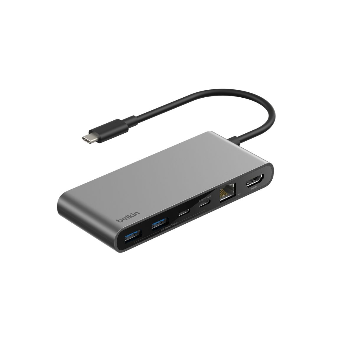 BELKIN - Hub USB-C de 8 puertos gris espacial