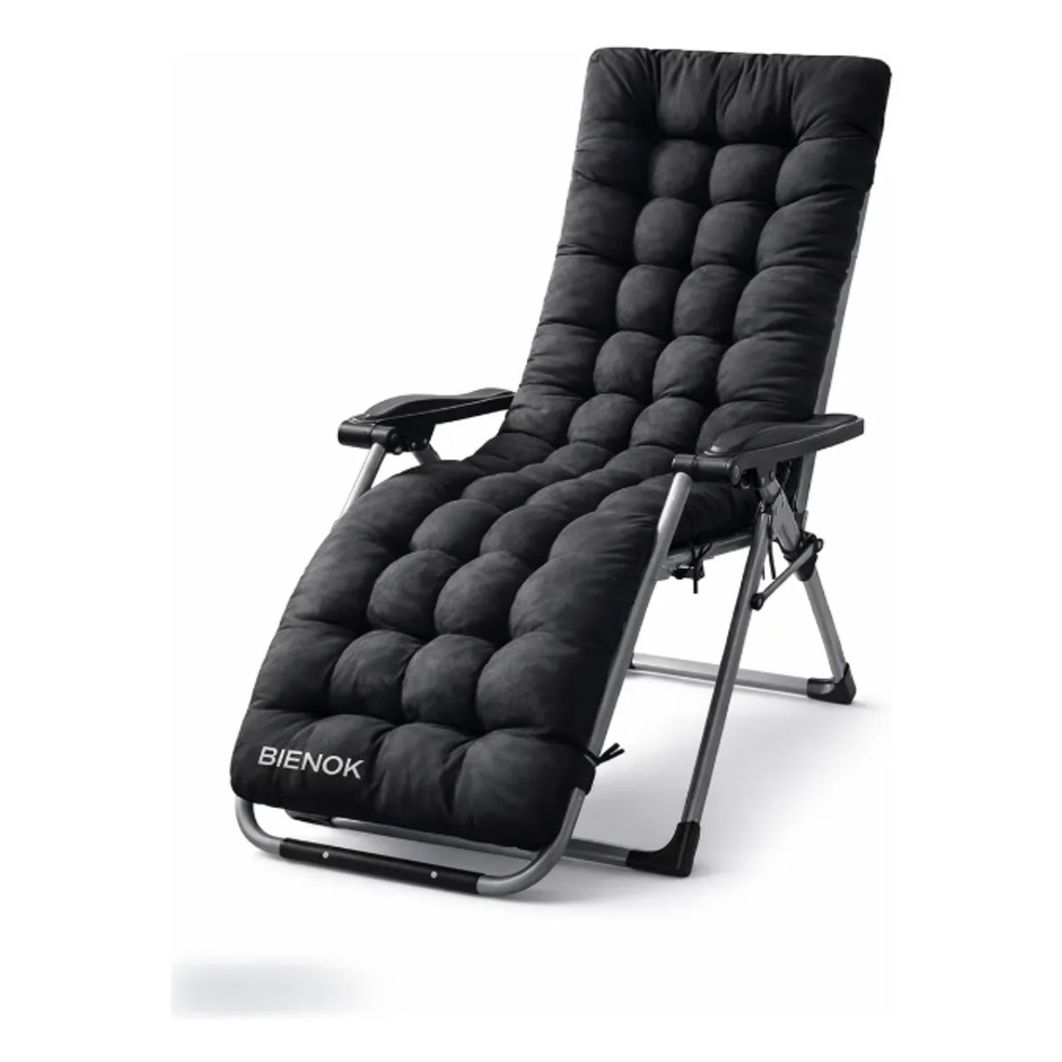 GENERICO - Cojín Acolchado Para Silla Reposera Terraza Ajustable NEGRO