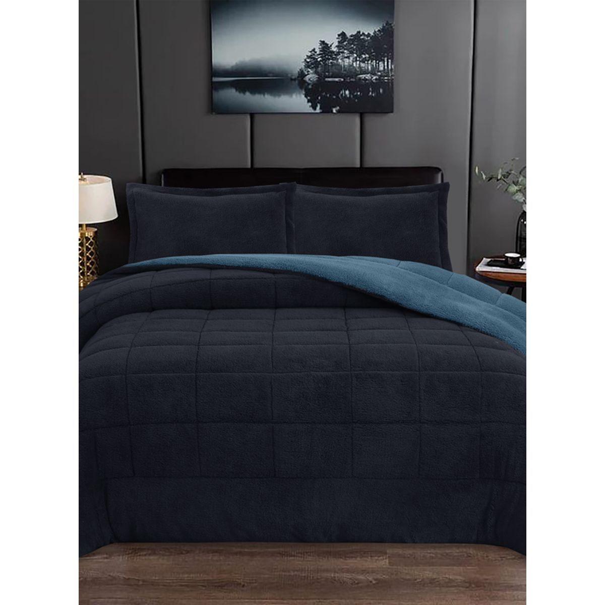 ANDES - PLUMON ANDES SHERPA BICOLOR AZUL 2 PL