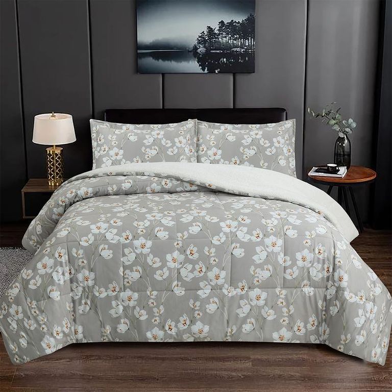 PLUMON VELVET PRINTED MAGNOLIA KING Gris KING