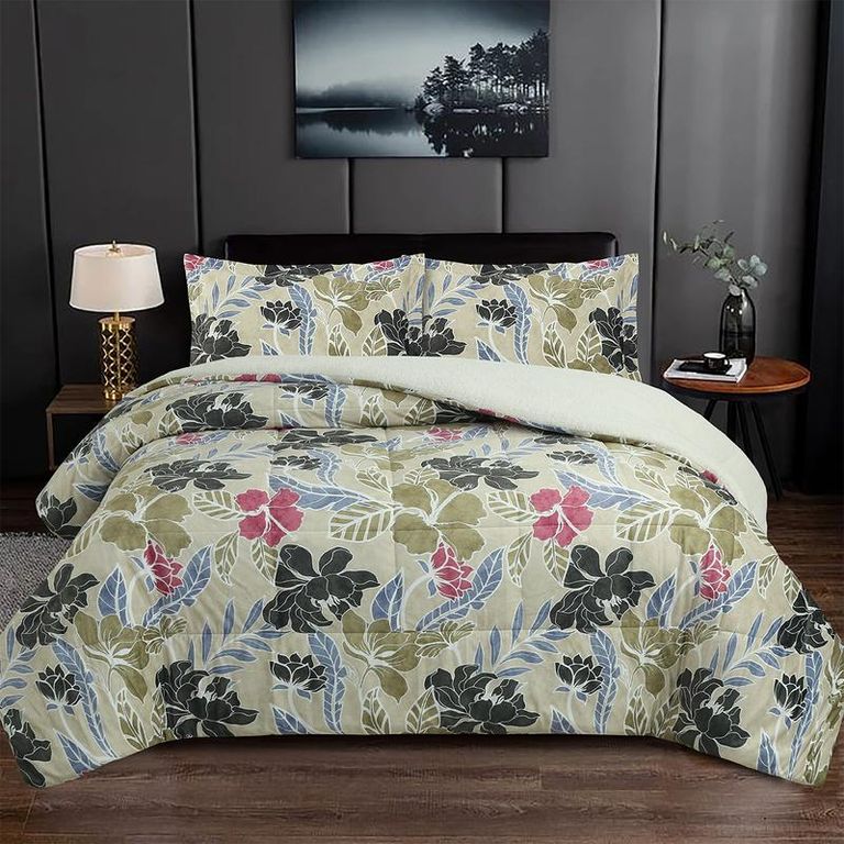 PLUMON VELVET PRINTED TROPICAL 2 PL Beige 2 PLAZAS