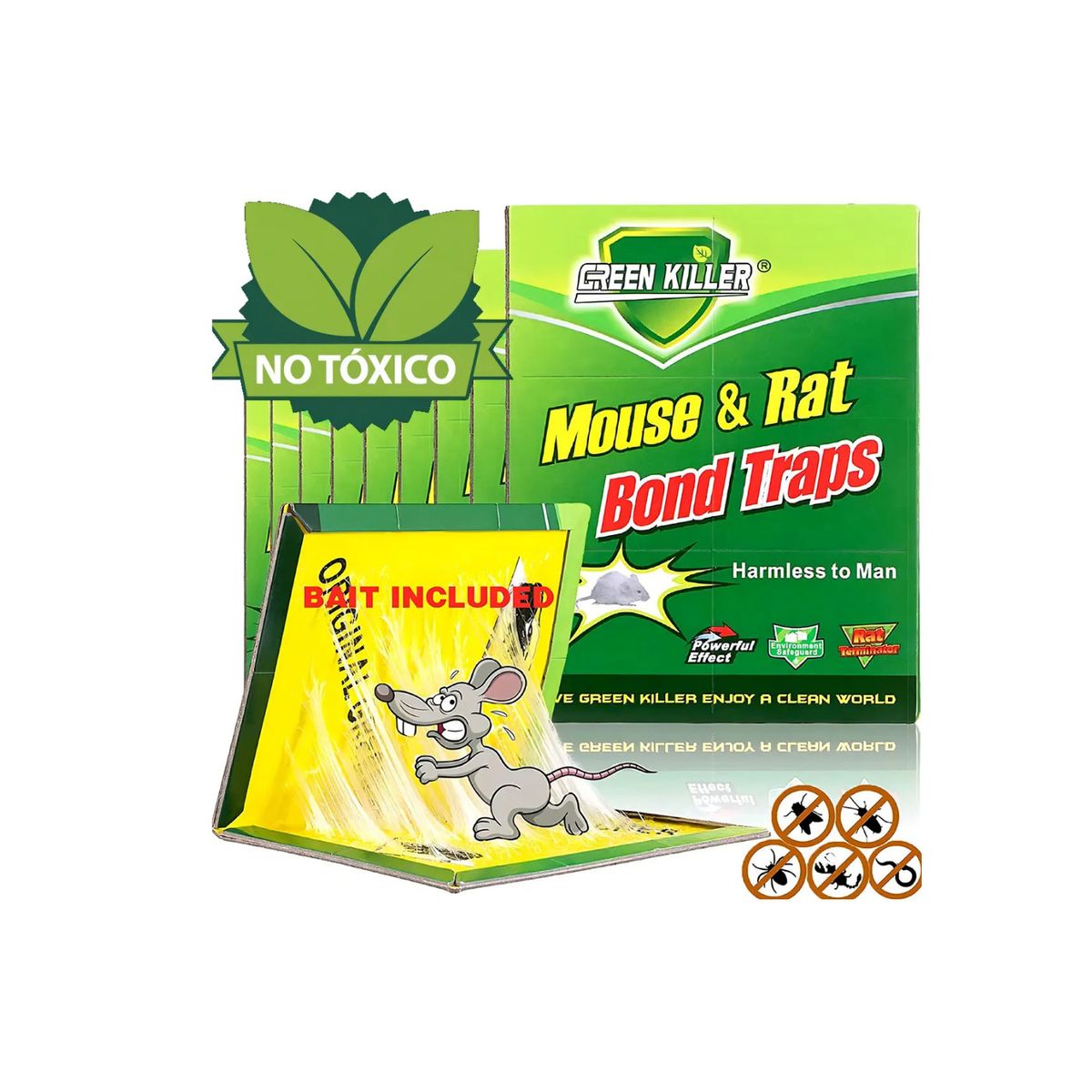 GENERICO - Pack 10 Trampa De Pegamento Para Ratones Y Ratas