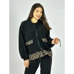 ENIGMATICA BOUTIQUE - Polerón Cotelé con Cierre Bordes Print