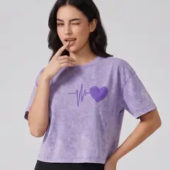 DEXUZ - Polera Mujer Corazón Retro Gym - Ultra Suave Training