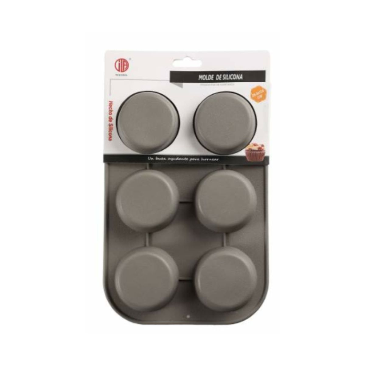 GENERICO - Molde De Silicona Para 6 Cupcakes Y Muffins Antiadherente