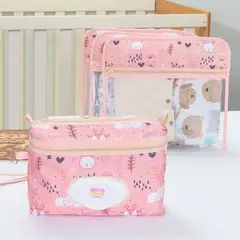ELAB PROPIA - Kit Maternal Organizacion, Pañalera Bebe + 4 Estuche Ropa - Color Coral