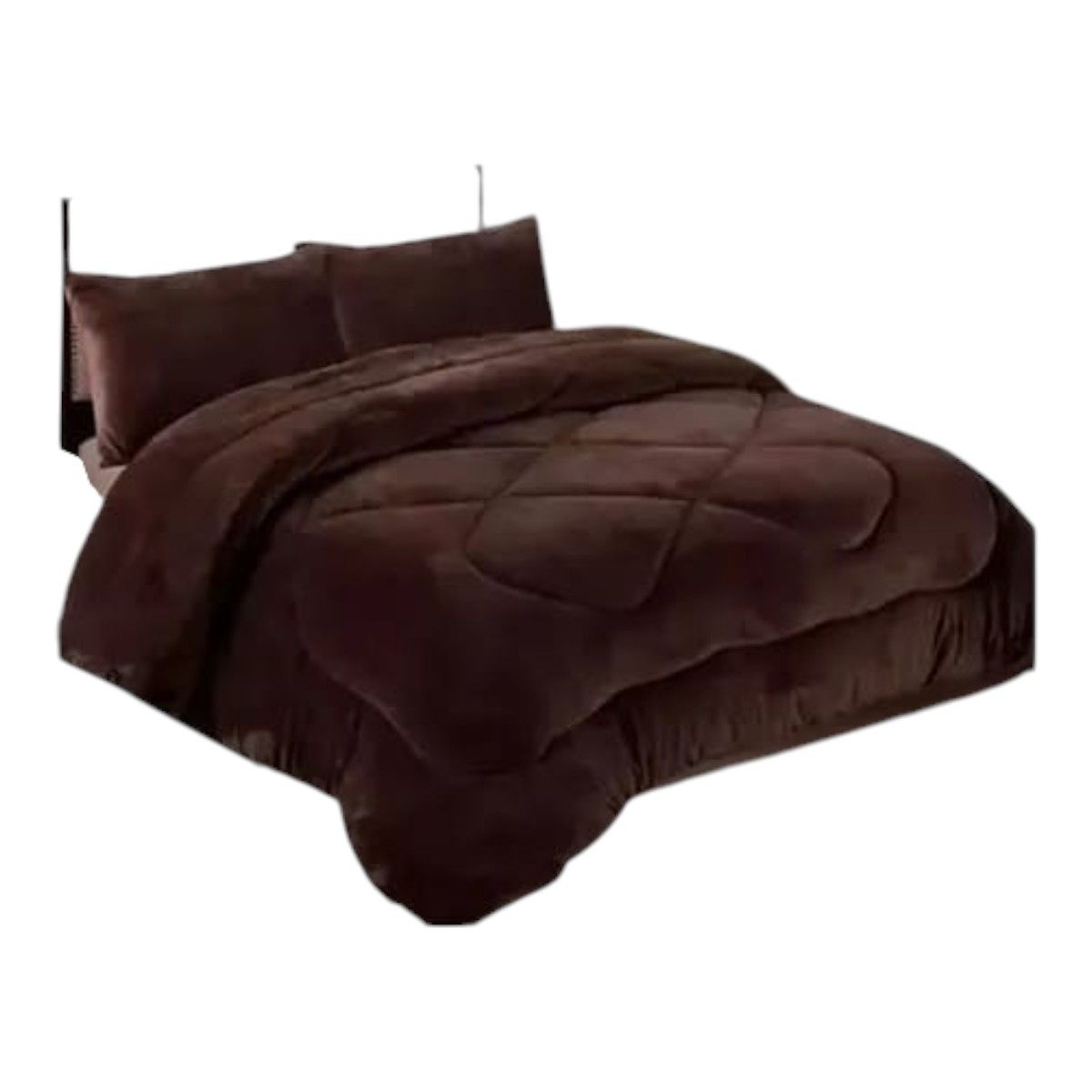 GENERICO - Cobertor De Invierno 1.5 Plazas Plush Con Chiporro Color Marrón